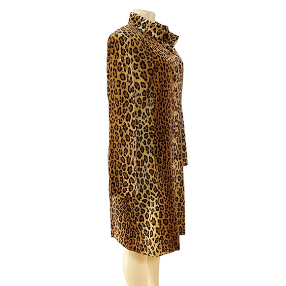Vintage Marvin Richards Animal Printed Velvet Long Duster Trench Coat USA - Picture 2 of 9